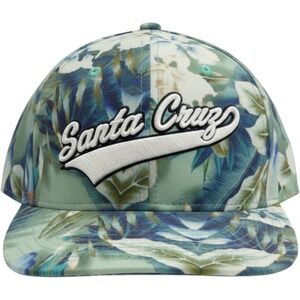 Santa Cruz The Game Snapback Hat OSFM‎ Green Blue Floral Tropical Skater Y2K Cap